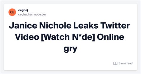 janicee.janice leak|Watch~ Janice Nichole Leaks Leaked Video Online Twitter rug.